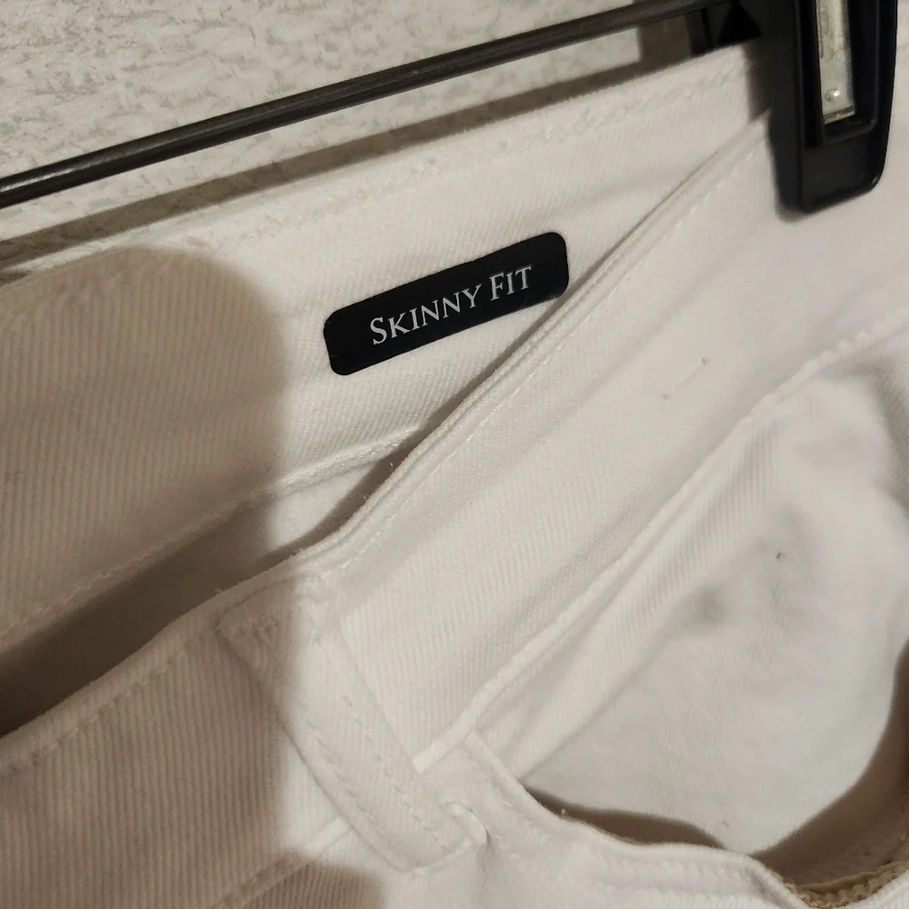 Judy Blue Skinny Fit White Jeans Raw Edge Hem High Rise 14W - Picture 4 of 6